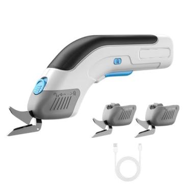 Imagem de Cortador Elétrico de Têxto Alta Portabilidade Máquina Cortar Tecidos Portátil Cabeça Corte Aço Tungstênio Bateria Recarregável para Papelão Esponja Couro Tapetes Carpete Casa DIY Costura Comercial Fáb