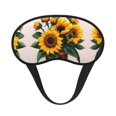 Imagem de Máscara de dormir blackout com estampa de girassol e rosa, máscara para os olhos, leve, macia, para dormir, meditação, viagem, ioga