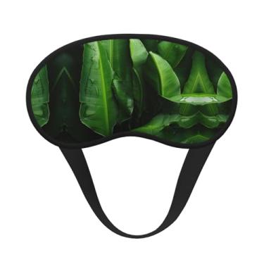 Imagem de Máscara de dormir blackout com estampa de folhas de bananeira frescas máscara de luz macia para dormir meditação, viagem, ioga