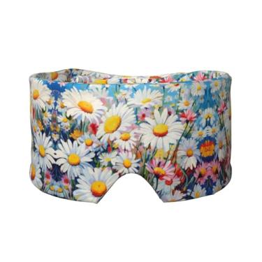 Imagem de Máscara de verão floral para olhos e orelhas com estampa de flores, respirável, ajustável, blecaute, venda, confortável