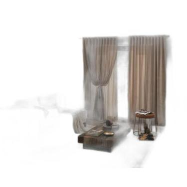 Imagem de Cortina Sala Renda Com Forro 3,00 Larg X 1,80 Alt Marrom - Interlar