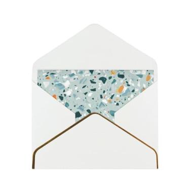 Imagem de SKKNT Cartões comemorativos com estampa pastel de mármore Terrazzo para todas as ocasiões, convites de festa de aniversário de casamento, 12,7 x 15,2 cm