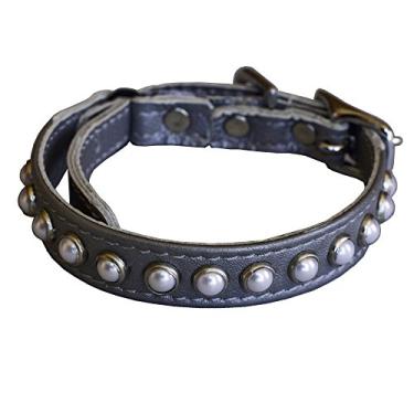 Imagem de Coleira de segurança para gatos de couro pérola do mar do sul - Conto de fadas (prata)