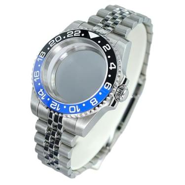 Imagem de FEIYASHI Caixa de relógio de mergulho de aço GMT de dois tons 200 m à prova d'água para movimento NH35/34/36/38 4R36 Miyota8215 ETA2824, Tampa inferior de vidro 6, For NH35/34/36/38 Movement, Caixa de