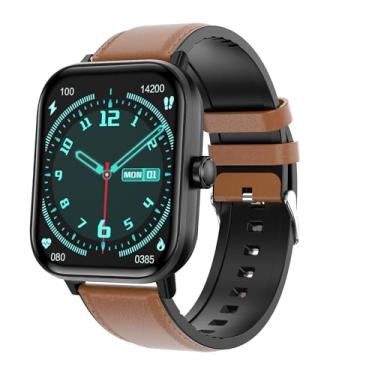 Imagem de EBTOOLS Relógio Inteligente, Tela 1,83 Polegadas, 100+ Modos Esportivos, Rastreamento de Condicionamento Físico, Lembrete de Chamadas e Mensagens, IP67, Rastreamento de Sono (Couro marrom)