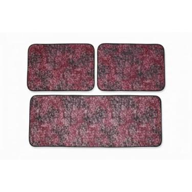 Imagem de Jogo de passadeira de cozinha tapete em jacquard antiderrapante 3 peças decoração impecável(Neblina Marsala)