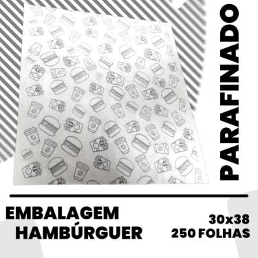 Imagem de Papel Manteiga Embalar Segurar Hamburguer Parafinado 30X38