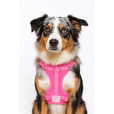 Imagem de Peitoral para cães, rosa choque, tamanho médio, colete ajustável para animais de estimação com fivelas seguras