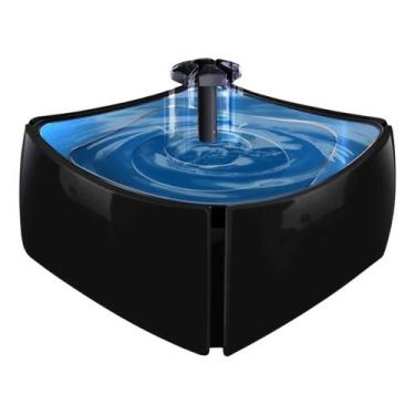 Imagem de Fonte Bebedouro Gato Cães Pet 1,8l Bivolt Com Filtro Cor Az - Mec Pet,