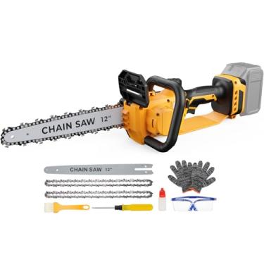Imagem de Mini motosserra para bateria Dw 20V Max, motosserra elétrica de 30 cm com trava de segurança, sem escova para motosserra sem fio para corte de madeira, corte de árvore (bateria não incluída)