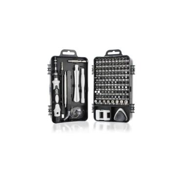 Imagem de Kit de Chaves de Precisão 115 em 1 Magnético com 98 Bits, Pinça Antiestática, Ventosa, Eixos de Extensão, Estojo PP, para Manutenção de Eletrônicos