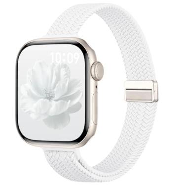 Imagem de Pulseira magnética fina elástica compatível com Apple Watch séries 11, 10, 9, 8, 7, 6, 5, 4, 3, SE 2 de 40 mm, 41 mm, 42 mm, 38 mm, 44 mm, 45 mm, 46 mm