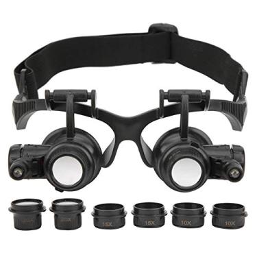 Imagem de Hyuduo Conjunto de Lupa para Joias Com 8 Lentes Intercambiáveis, Vidro Binocular para Conserto de Relógios, Lupa 10X 15X 20X 25X para Joias