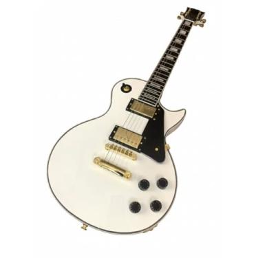 Imagem de Electric Guitar White Gloss - Solid Mahogany Body & Fretboard with 7-Layer Binding & Gold Plated Hardware