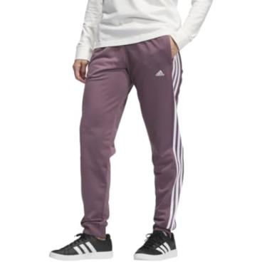 Imagem de adidas Calça feminina Essentials com 3 listras, Roxo/branco pré-amado, PP