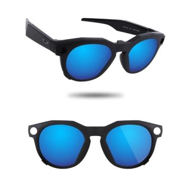 Imagem de Fiskr Óculos de sol polarizados clip-on sobre óculos de grau para Oakley Meta-HSTN OW8002 51 mm - Proteção UV, Azul gelo, 51mm