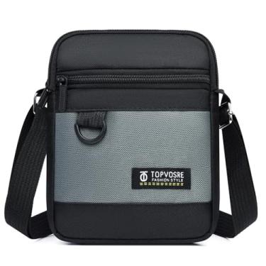 Imagem de Bolsas transversais para homens bolsa tiracolo leve bolsa mensageiro casual pequena bolsa mensageiro para viagens de trabalho, Cinza, Comutar