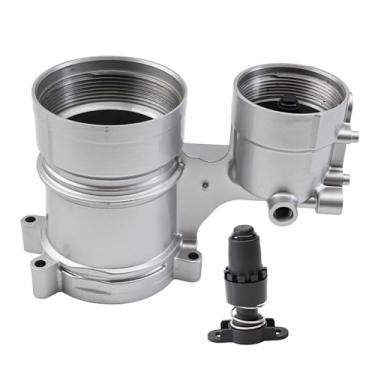 Imagem de MITZONE Caixa de filtro de óleo de alumínio com sensor compatível com Ford 6.0L Power-Stroke Diesel Ford F-250 F-350 F-450 2003-2010 E150 E250 2005-2010 International CF500 CF600 2005-2008 4.5L V6 VTT