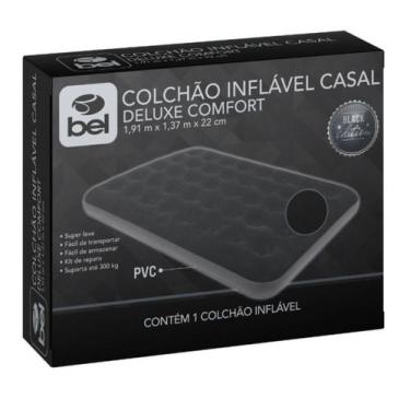 Imagem de Colchão Inflável Casal Deluxe Comfort Bel Preto 191x137x22 Resistente 