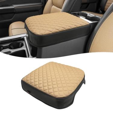 Imagem de KBH Capa de apoio de braço para console central para F250-F550 Super Duty 2023-2026, assento de balde, acabamento interno de couro de vinil, almofada de tampa de descanso de braço, antiarranhões, Baja