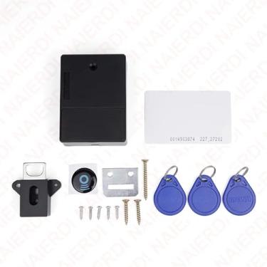 Imagem de Fechadura de sensor invisível, gaveta de cartão IC, gabinete digital, fechaduras eletrônicas inteligentes, 1 peça (preta)