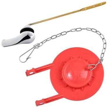 Imagem de Kit de substituição universal para vaso sanitário de 5 cm compatível com a maioria dos vasos sanitários padrão americano, válvula de descarga de borracha para economia de água, flapper com corrente de