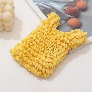 Imagem de Bolsa de compras dobrável expansível, bolsa dobrável reutilizável, bolsa de armazenamento portátil de grande capacidade para compras, viagens, Amarelo