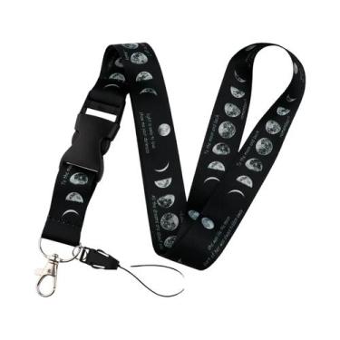 Imagem de Cordão Com Padrão De Lua Borboleta Para Chaves, Porta-Crachá, Chaveiro