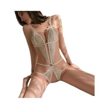 Imagem de Roupa Íntima Sexy Feminina Sem Mangas, Transparente, Costas Descoberta