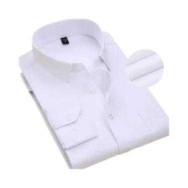 Imagem de Camisas Sociais Masculinas Slim Fit Tamanho 7XL plus Size Manga Longa 