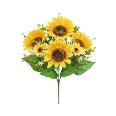 Imagem de Buquê De Girassóis Flores Artificiais Decoração De Mesa Para Chá De Be