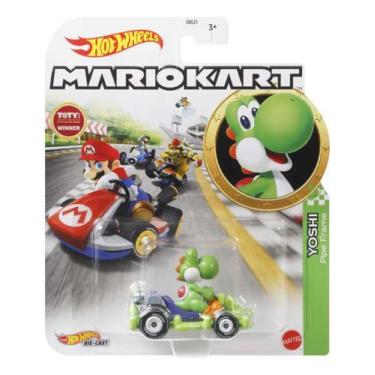 Imagem de Carrinho Mario Kart Bross Hot Wheels Mattel Gbg25 Original, Yoshi pipe