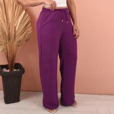Imagem de Calça Feminina Alfaiataria Estilo Pantalona Básica Com Bolso - Lori Mo