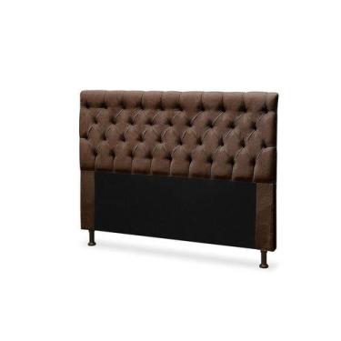 Imagem de Cabeceira Cristal 1,40 Para Cama Box Suede Amassado Chocolate - JS Móv