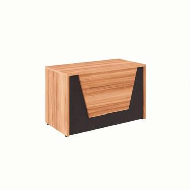 Imagem de Balcão de Atendimento Recepção Nogal Sevilha e Preto 74x120 cm - GEBBW