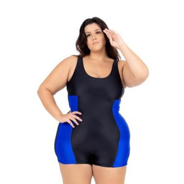 Imagem de Maiô Natação Hidroginástica Plus 50 ao 56 Recorte Lateral - HYPE MODAS