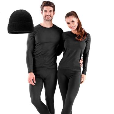 Imagem de Kit Frio Conjunto Termico Calça Blusa Segunda Pele c/Touca Gorro Unissex-Unissex