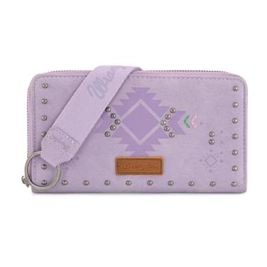 Imagem de Carteira feminina Wrangler com bolso com zíper, Roxa