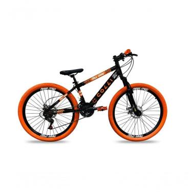 Imagem de Bicicleta Grau Aro 26 21 Marchas Colli Preto Fosco/laranja