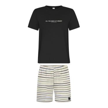 Imagem de Conjunto Infantil Menino Camiseta/Bermuda Listras Alakazoo-Masculino