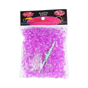 Imagem de Kit De Fazer Pulseiras DIY Para Crianças 600 Peças Elásticos De Borrac