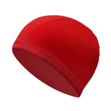 Imagem de Vaveren Touca de natação de tecido respirável, serve para cabelos longos e curtos, leve, portátil e confortável. Ideal para homens mulheres, perfeita para, Vermelho