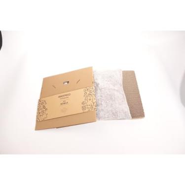 Imagem de IRRESTRICO Casa de papelão para gatos com arranhador e almofada de pelúcia, cama dobrável para gatos em ambientes internos