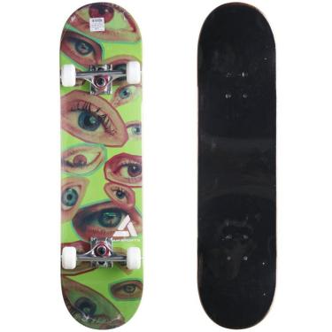Imagem de Skate Montado Fam Sports Olho A Olho Verde/Branco-Unissex