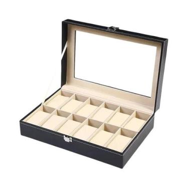 Imagem de Caixa Organizadora De Relógios Em Couro PU Com 2-12 Compartimentos, Es