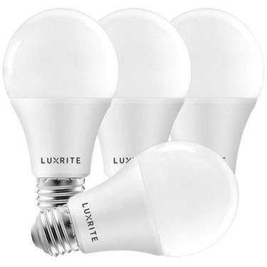 Imagem de Lâmpadas LED LUXRITE A19 15W 1600lm 2700K E26 reguláveis, pacote com 4