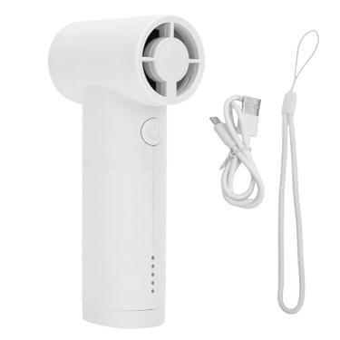 Imagem de Diydeg Ventilador Turbo Portátil Portátil, 40000 RPM 5 Níveis de Velocidade 5000mAh Type C Bateria Recarregável Ventilador de Resfriamento Com Gancho para Viagens Ao Ar Livre, (Branca)