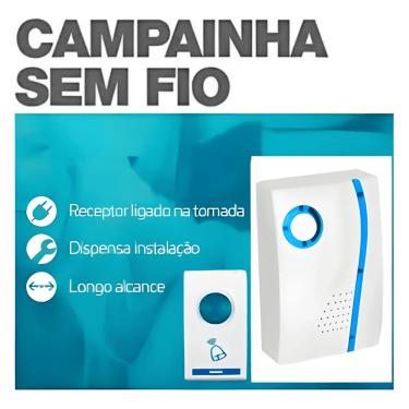 Imagem de Campainha Residencial Sem Fio Wireless 36 Melodias Doorbell