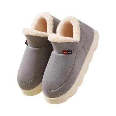 Imagem de Chinelos Casuais De Algodão Quentes Para O Inverno Femininos, Pantufas