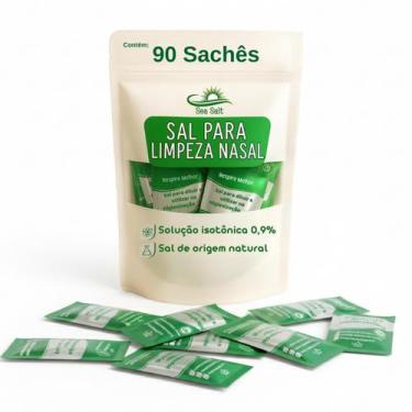 Imagem de Sal Sem Iodo Lavagem Nasal Ultra Fino Sachê Com 90 Unidades - Biotech 